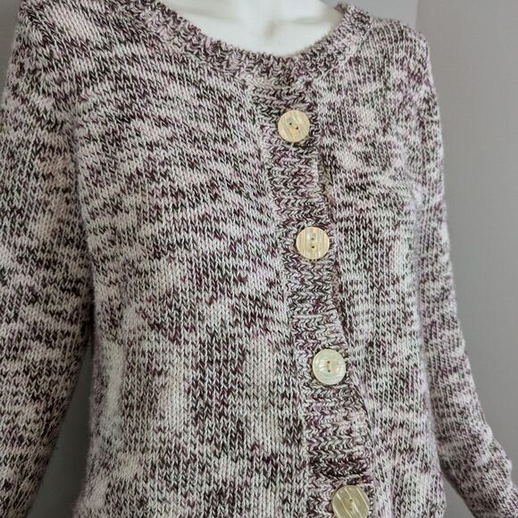 Liz Claiborne Petite M Marled Knit Cardigan – Cotton – Button Front - Picture 5 of 7